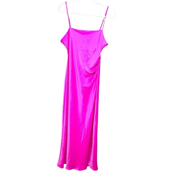 NWT House of Harlow Pink Slip Dress XL Satin Slit - Picture 3 of 10